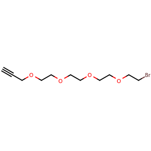 Chemical structure of Propargyl-PEG4-Br , CAS 1308299-09-3, AChemBlock T96855