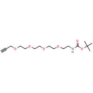 Chemical structure of Propargyl-PEG4-NHBoc , CAS 1219810-90-8, AChemBlock T96858
