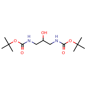 Chemical structure of 1,3-Di-(Boc-amino)-2-hydroxypropane , CAS 98642-15-0, AChemBlock T96869