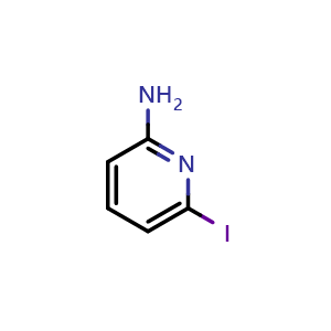 Chemical structure of 6-Iodopyridin-2-amine , CAS 88511-25-5, AChemBlock T96874