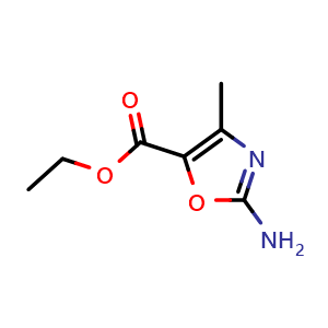 Chemical structure of Ethyl 2-amino-4-methyloxazole-5-carboxylate , CAS 79221-15-1, AChemBlock T96880
