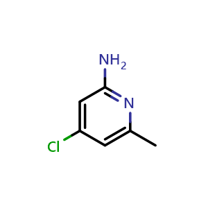 Chemical structure of 2-Amino-4-chloro-6-methylpyridine , CAS 36340-61-1, AChemBlock T96902