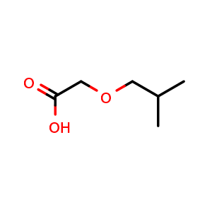 Chemical structure of 2-isobutoxyacetic acid , CAS 24133-46-8, AChemBlock T96908