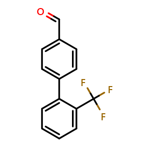 Chemical structure of 2'-Trifluoromethyl-biphenyl-4-carbaldehyde , CAS 198205-95-7, AChemBlock T96913