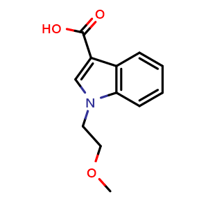 Chemical structure of 1-(2-methoxyethyl)indole-3-carboxylic acid , CAS 179993-05-6, AChemBlock T96920