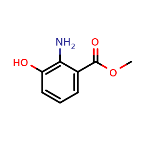 Chemical structure of Methyl 2-amino-3-hydroxybenzoate , CAS 17672-21-8, AChemBlock T96922