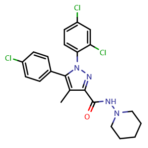 Chemical structure of Rimonabant , CAS 168273-06-1, AChemBlock T96965
