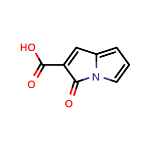Chemical structure of 3-oxo-3H-pyrrolizine-2-carboxylic acid , CAS 75413-09-1, AChemBlock T96984