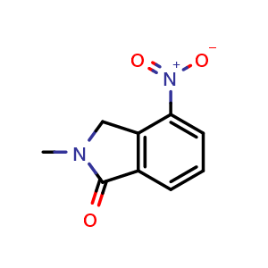 Chemical structure of 2-Methyl-4-nitro-2,3-dihydro-isoindol-1-one , CAS 682757-52-4, AChemBlock T96989