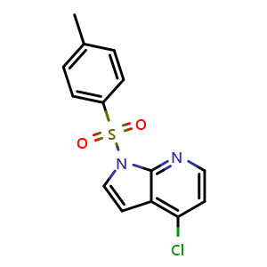 Chemical structure of 4-chloro-1-tosyl-1H-pyrrolo[2,3-b]pyridine , CAS 348640-05-1, AChemBlock T96998