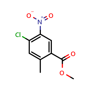 Chemical structure of Methyl 4-chloro-2-methyl-5-nitrobenzoate , CAS 190367-56-7, AChemBlock T97004