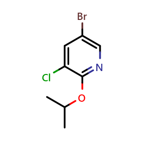 Chemical structure of 5-bromo-3-chloro-2-isopropoxypyridine , CAS 1211531-67-7, AChemBlock T97017