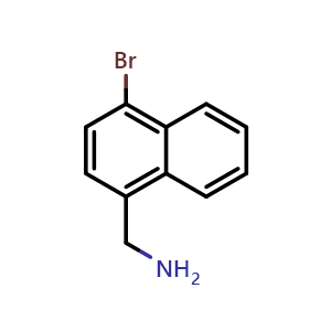 Chemical structure of 4-Bromo-1-naphthalenemethanamine , CAS 578029-11-5, AChemBlock T97048