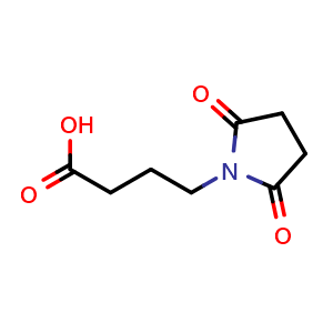 Chemical structure of 2,5-Dioxo-1-pyrrolidinebutanoic acid , CAS 31601-68-0, AChemBlock T97057