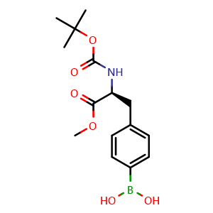 Chemical structure of Boc-4-borono-L-phenylalanine methyl ester , CAS 224824-22-0, AChemBlock T97060