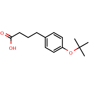 Chemical structure of 4-(4-tert-Butoxyphenyl)butanoic acid , CAS 1898459-80-7, AChemBlock T97067