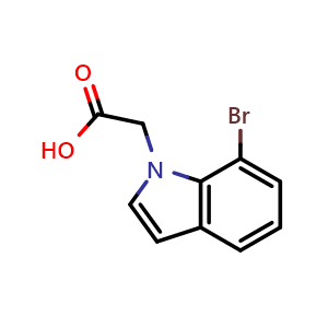 Chemical structure of 7-Bromo-indole-1-acetic acid , CAS 1781715-49-8, AChemBlock T97075