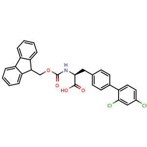 Chemical structure of N-Fmoc-4-(2,4-dichlorophenyl)-L-phenylalanine , CAS 1381793-65-2, AChemBlock T97087