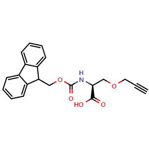 Chemical structure of N-Fmoc-O-(2-propyn-1-yl)-L-serine , CAS 1354752-75-2, AChemBlock T97092