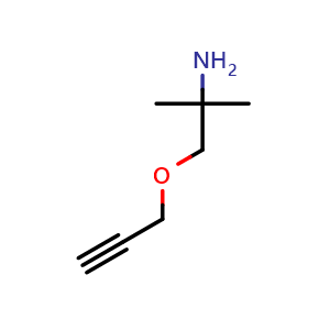 Chemical structure of 2-Methyl-1-(2-propyn-1-yloxy)-2-propanamine , CAS 1221145-17-0, AChemBlock T97111