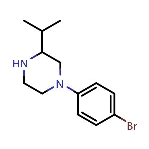 Chemical structure of 1-(4-Bromophenyl)-5-isopropylpiperazine , CAS 1482245-09-9, AChemBlock T97124