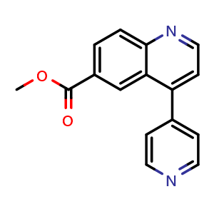 Chemical structure of methyl 4-(pyridin-4-yl)quinoline-6-carboxylate , CAS 2411634-96-1, AChemBlock T97127