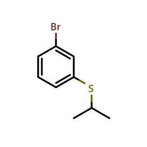 Chemical structure of (3-bromophenyl)(isopropyl)sulfane , CAS 70398-87-7, AChemBlock T97142
