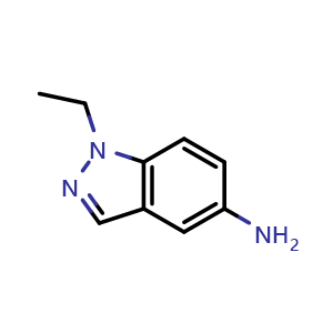 Chemical structure of 5-Amino-1-ethyl-1H-indazole , CAS 511249-17-5, AChemBlock T97147