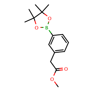 Chemical structure of Methyl 2-(3-(4,4,5,5-tetramethyl-1,3,2-dioxaborolan-2-yl)phenyl)acetate , CAS 478375-42-7, AChemBlock T97148