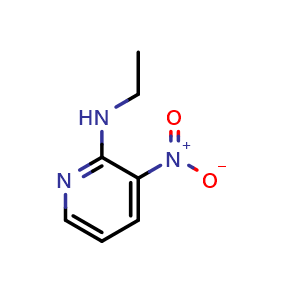 Chemical structure of N-Ethyl-3-Nitro-2-Pyridinamine , CAS 26820-65-5, AChemBlock T97153