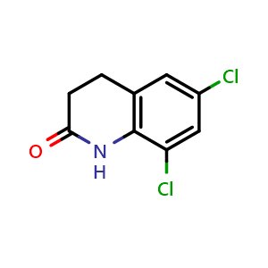 Chemical structure of 6,8-Dichloro-3,4-dihydroquinolin-2(1H)-one , CAS 125030-86-6, AChemBlock T97177