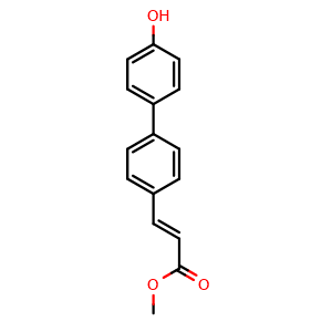 Chemical structure of methyl (E)-3-(4'-hydroxy-[1,1'-biphenyl]-4-yl)acrylate , CAS 179163-26-9, AChemBlock T97199