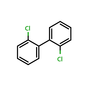 Chemical structure of 2,2'-Dichlorobiphenyl , CAS 13029-08-8, AChemBlock T97201