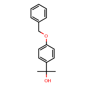 Chemical structure of 2-(4-(benzyloxy)phenyl)propan-2-ol , CAS 94571-13-8, AChemBlock T97213