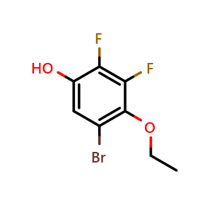 Chemical structure of 5-Bromo-2,3-difluoro-4-ethoxyphenol , CAS 2271443-08-2, AChemBlock T97225
