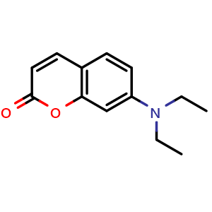 Chemical structure of 7-(Diethylamino)coumarin , CAS 20571-42-0, AChemBlock T97231