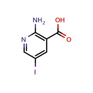 Chemical structure of 2-Amino-5-iodonicotinic acid , CAS 54400-30-5, AChemBlock T97241