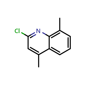 Chemical structure of 2-Chloro-4,8-dimethylquinoline , CAS 3913-17-5, AChemBlock T97257