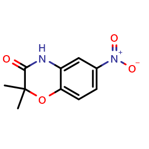 Chemical structure of 2,2-Dimethyl-6-nitro-2H-benzo[b][1,4]oxazin-3(4H)-one , CAS 85160-84-5, AChemBlock T97271