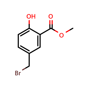 Chemical structure of methyl 5-(bromomethyl)-2-hydroxybenzoate , CAS 83908-07-0, AChemBlock T97272