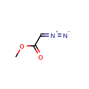 Chemical structure of methyl 2-diazoacetate , CAS 6832-16-2, AChemBlock T97278