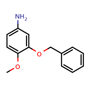 Chemical structure of 3-(benzyloxy)-4-methoxybenzenamine , CAS 61324-40-1, AChemBlock T97282