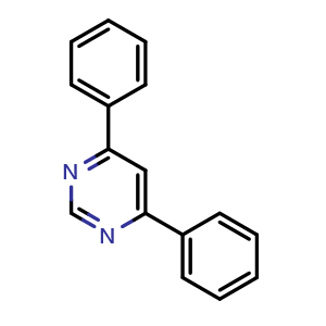 Chemical structure of 4,6-diphenylpyrimidine , CAS 3977-48-8, AChemBlock T97289