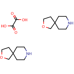 Chemical structure of 2-oxa-8-azaspiro[4.5]decane hemioxalate , CAS 1951444-83-9, AChemBlock T97309