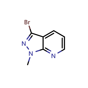 Chemical structure of 3-Bromo-1-methyl-1H-pyrazolo[3,4-b]pyridine , CAS 116855-03-9, AChemBlock T97341