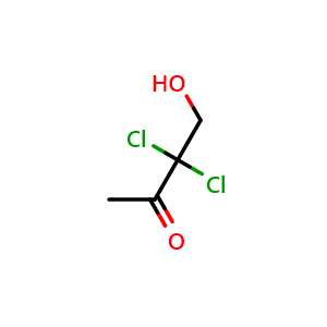 Chemical structure of 3,3-dichloro-4-hydroxybutan-2-one , CAS 100130-29-8, AChemBlock T97352