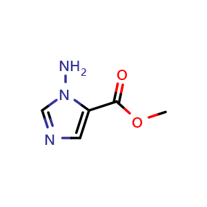 Chemical structure of methyl 1-amino-1H-imidazole-5-carboxylate , CAS 865444-80-0, AChemBlock T97358