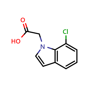 Chemical structure of 7-Chloro-indole-1-acetic acid , CAS 943654-32-8, AChemBlock T97374