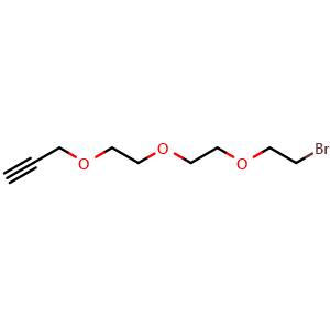 Chemical structure of Propargyl-PEG3-Br , CAS 203740-63-0, AChemBlock T97379