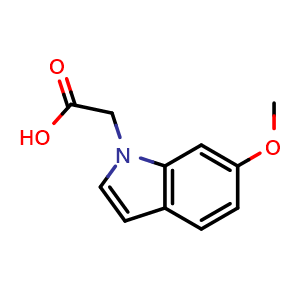 Chemical structure of 6-Methoxy-indole-1-acetic acid , CAS 1554781-14-4, AChemBlock T97380